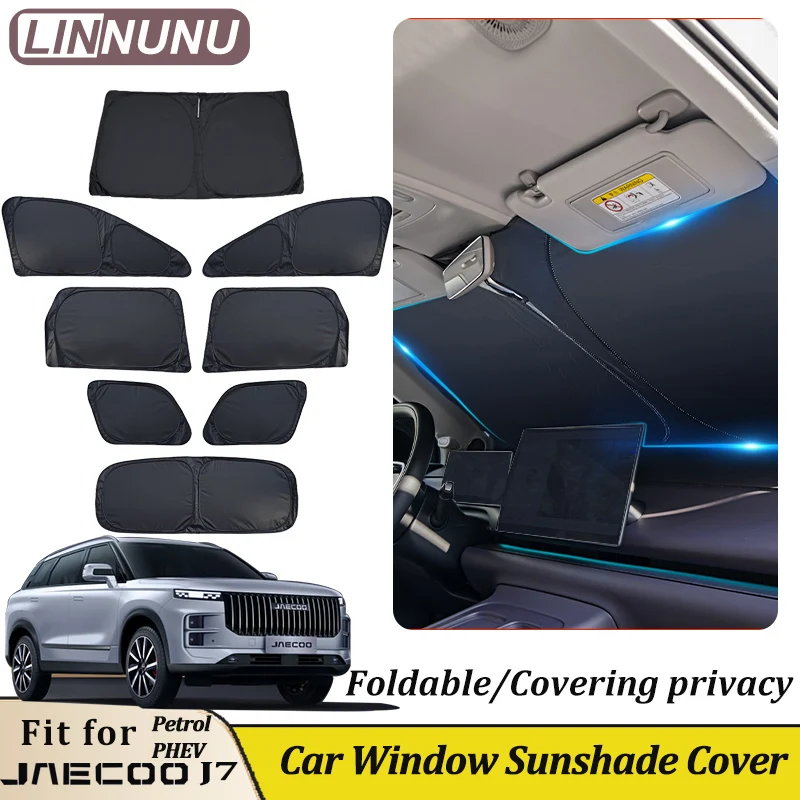 

LINNUNU для jaecoo j7 PHEV 2025 2024, складной солнцезащитный козырек на окно автомобиля, козырек от солнца, защита для лобового стекла, аксессуары для интерьера