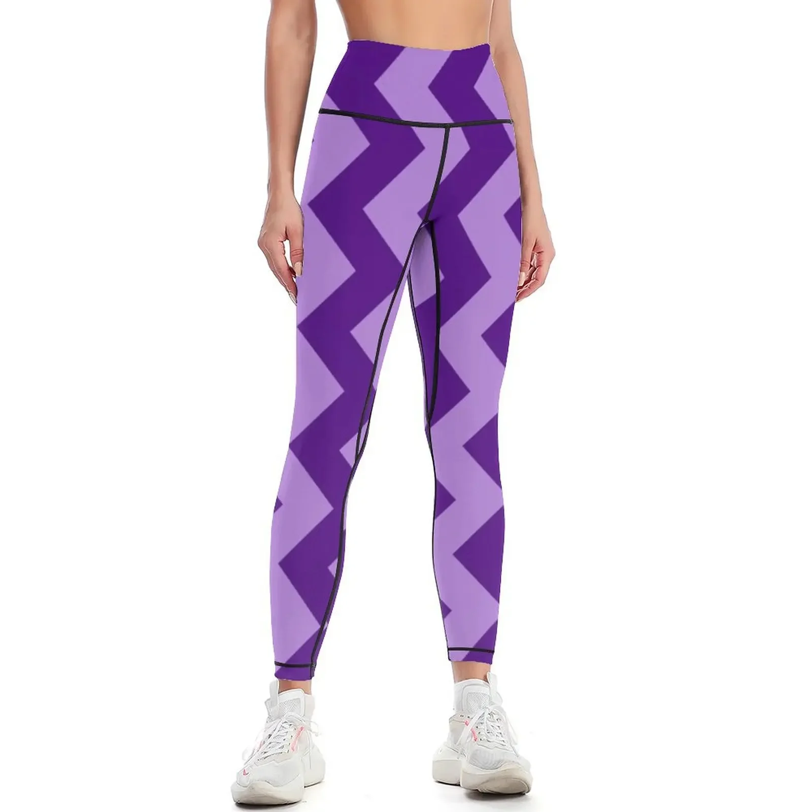 

Lavender Violet and Indigo Violet Vertical Zigzags Leggings legging gym Women's pants gym clothing Womens Leggings