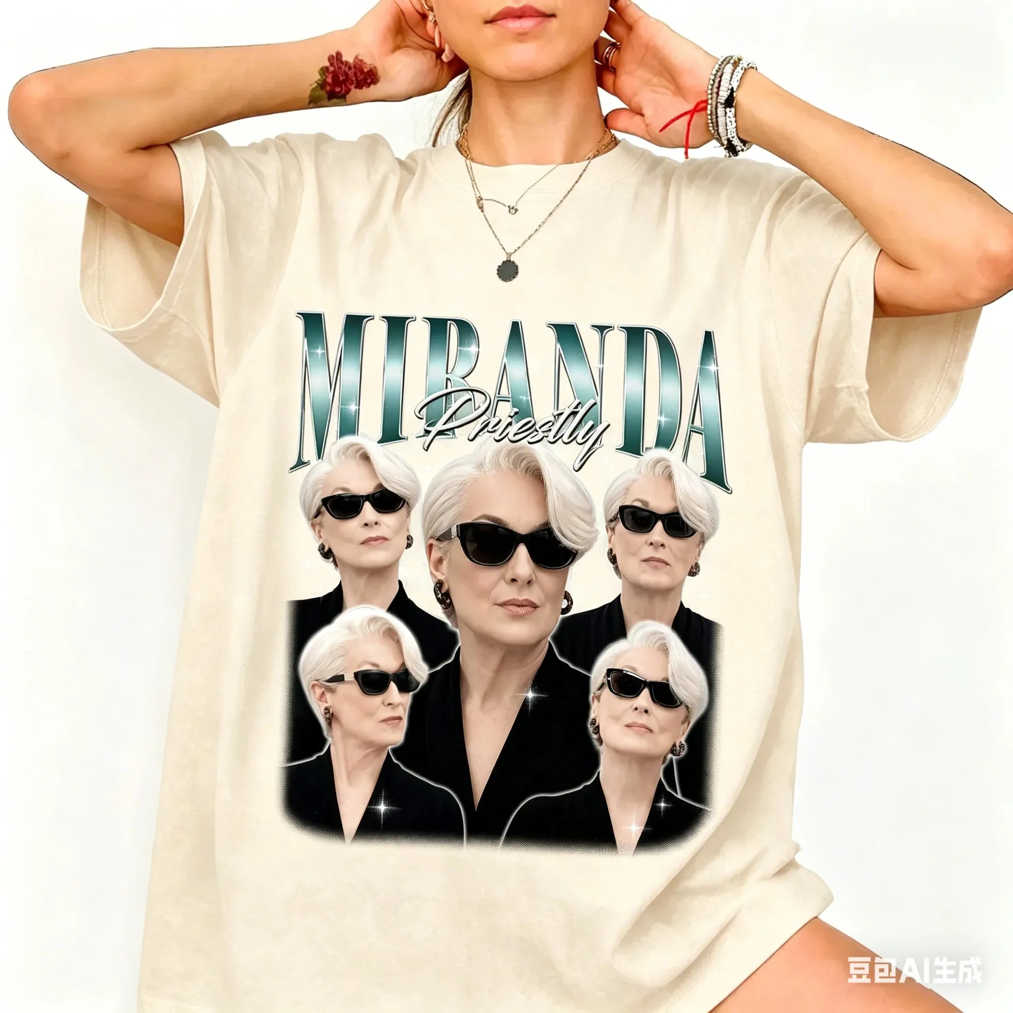 Movie The Devil Wears Miranda Priestly T-shirts Men Women Oversized Streetwear Cotton Clothing Fashion Breathable Short Sleeved