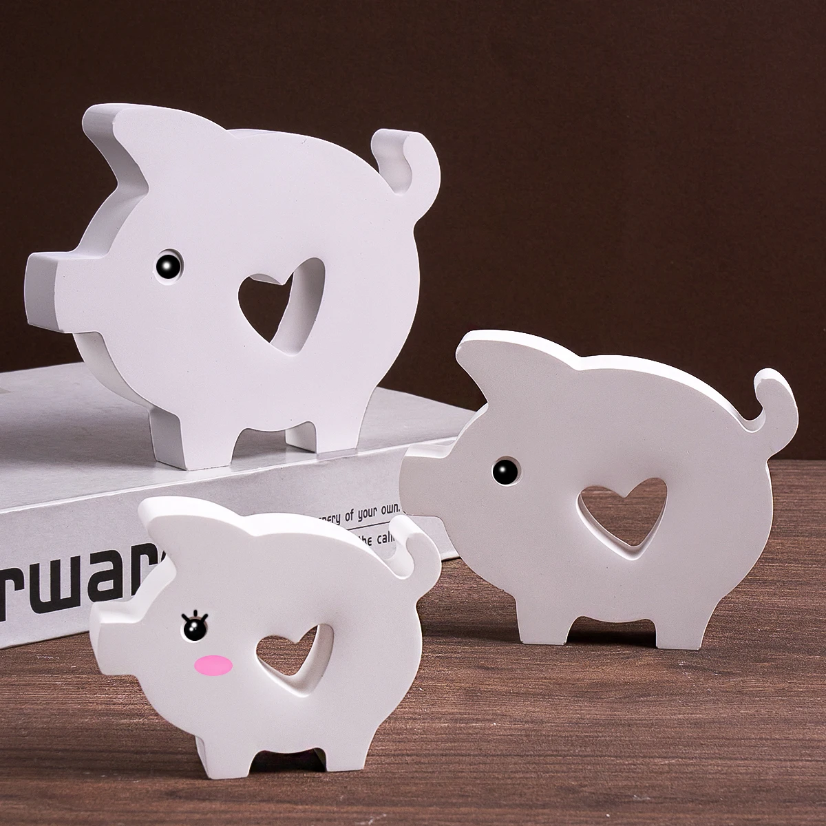 Moldes de silicona de cerdo S/M/L DIY, adornos colgantes de cerdo de dibujos animados en 3D, molde para hacer yeso, bonito cerdito, animales, manualidad para regalo, decoración del hogar