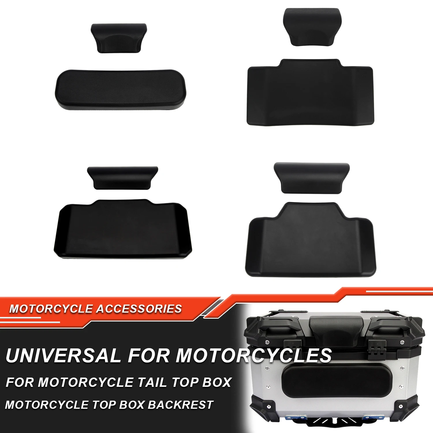 Motorcycle Passenger Backrest Back Pad 25L 32L 45L 55L 65L 80L 100L Top Box Tail Box Rear Trunk Luggage Case Cushion Backrest