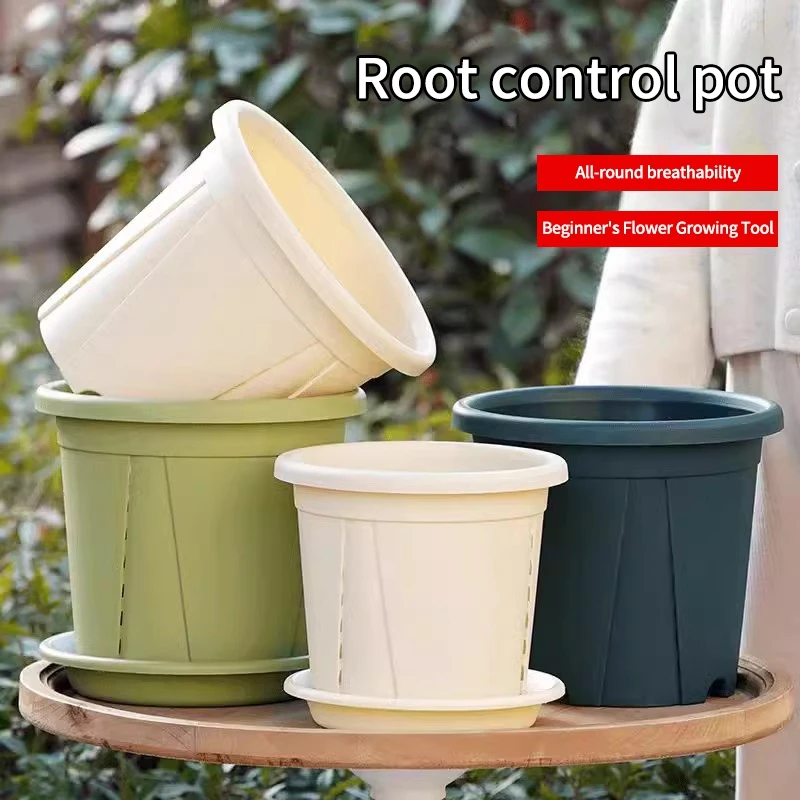 البلاستيك النباتات الخضراء اناء للزهور سميكة الراتنج جالون وعاء شرفة زراعة اناء للزهور التحكم في الجذر مزارعي الشتلات تنفس