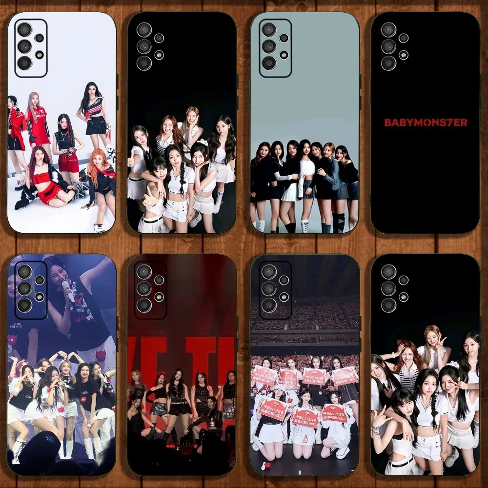 babyS Kpop M-monster Phone Case For Samsung Galaxy A13,A21s,A22,A31,A32,A52,A53,A71,A80,A91 Soft Black Cover