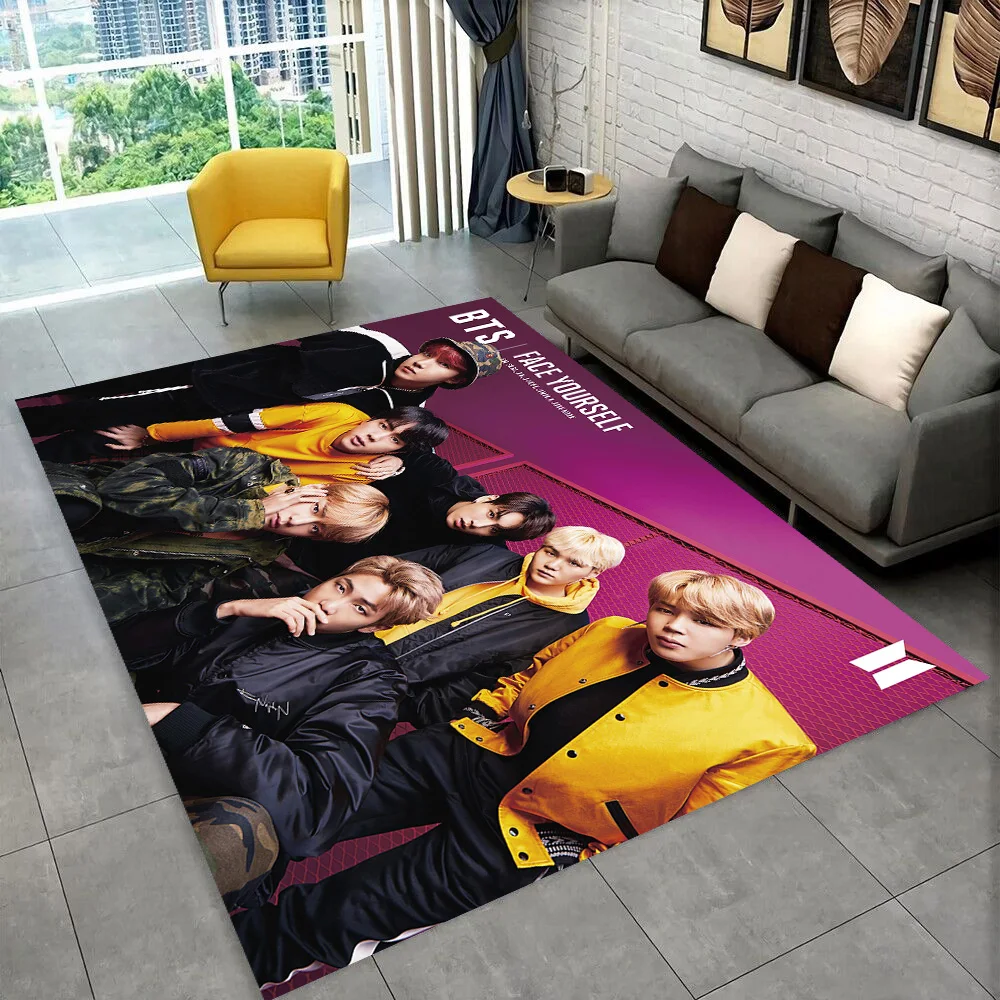 3D Korea K-Pop Star Kim JIN SUGA V Teppich für Wohnzimmer Schlafzimmer Heim-Deko, Bodenmatte Rutschfeste Dekoration für Sofa Fußmatte – Detail 15