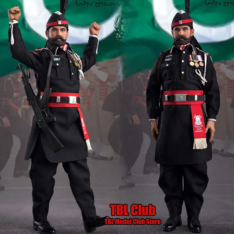 In Stock KT-8004 1/6 Scale Male Soldier Pakistan Flag Lowering Guard With Weapon Full Set 12inch Action Figure Model