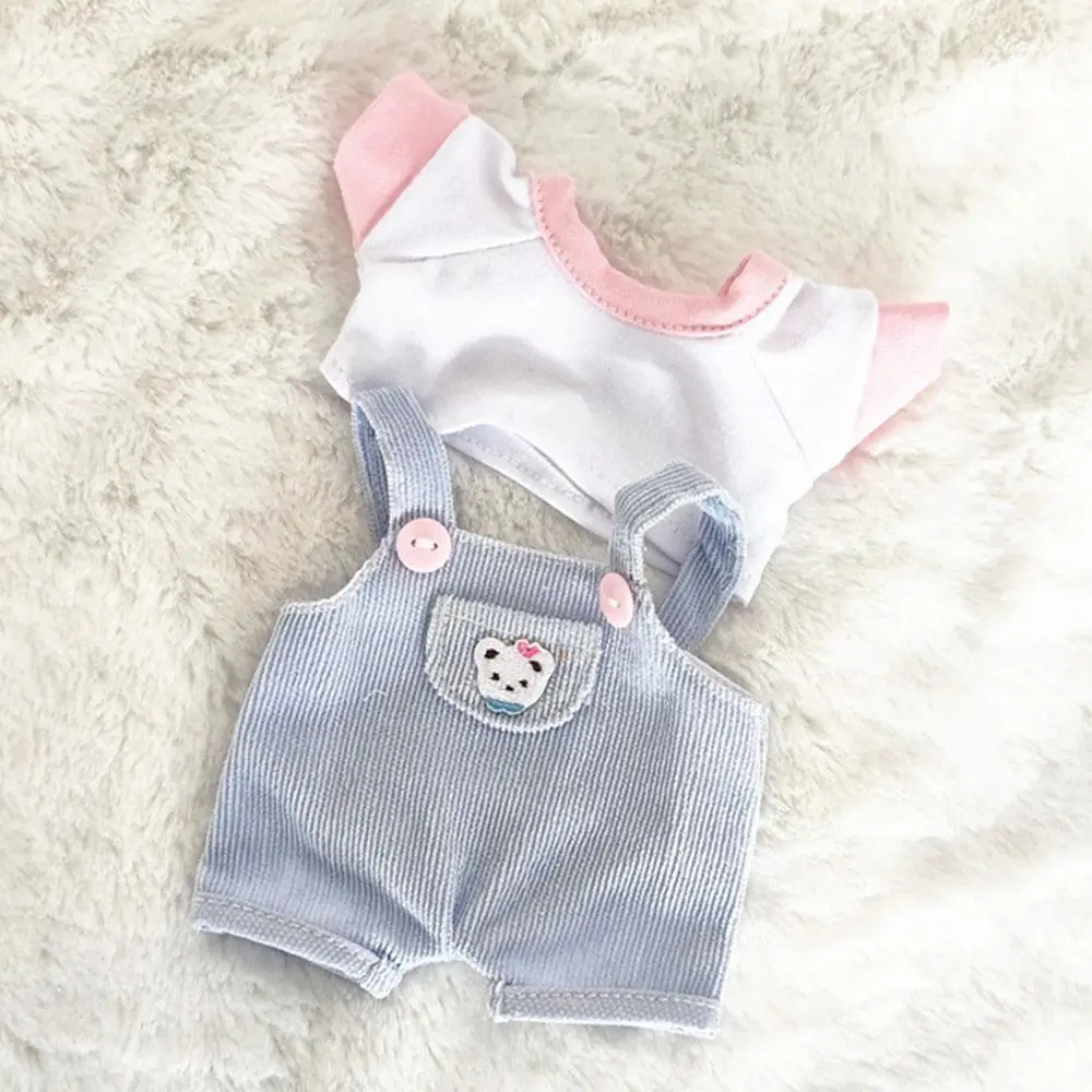 15cm/20cm Puppen kleidung lässig T-Shirt Overalls Jeans Outfit Baumwoll puppe Overalls Anzug trägt Puppen Kleidung Accessoires – Detail 16
