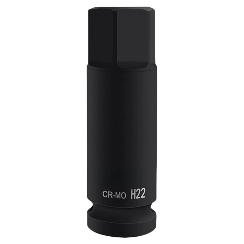 Heat-Treated 22mm Impact Bit Socket 1/2Inch Drive Black Phosphate Finish