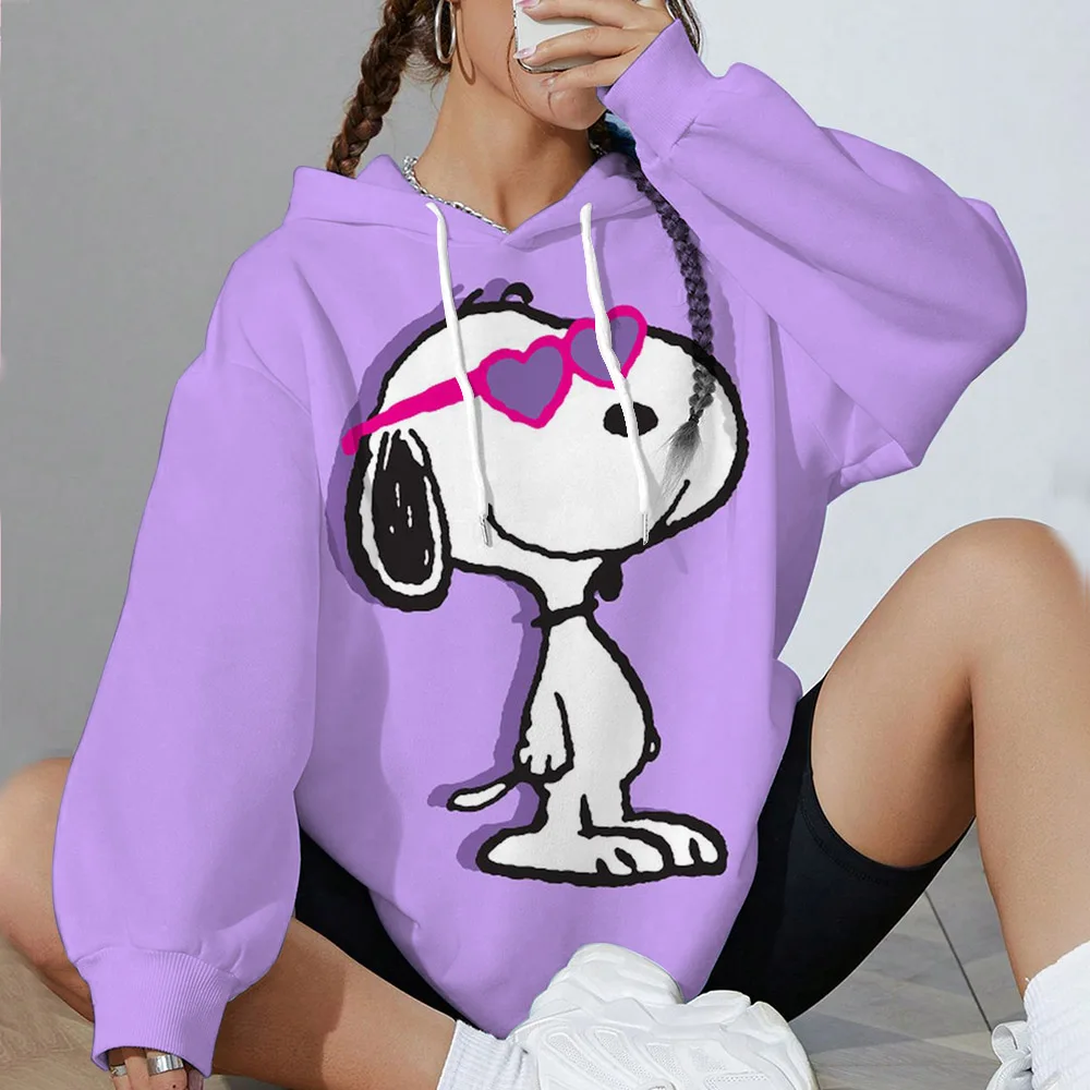 2026 سنوبي مطبوعة هوديي المرأة قميص رياضي شتوي الأساسية فضفاض هوديي ملابس جيب عادية