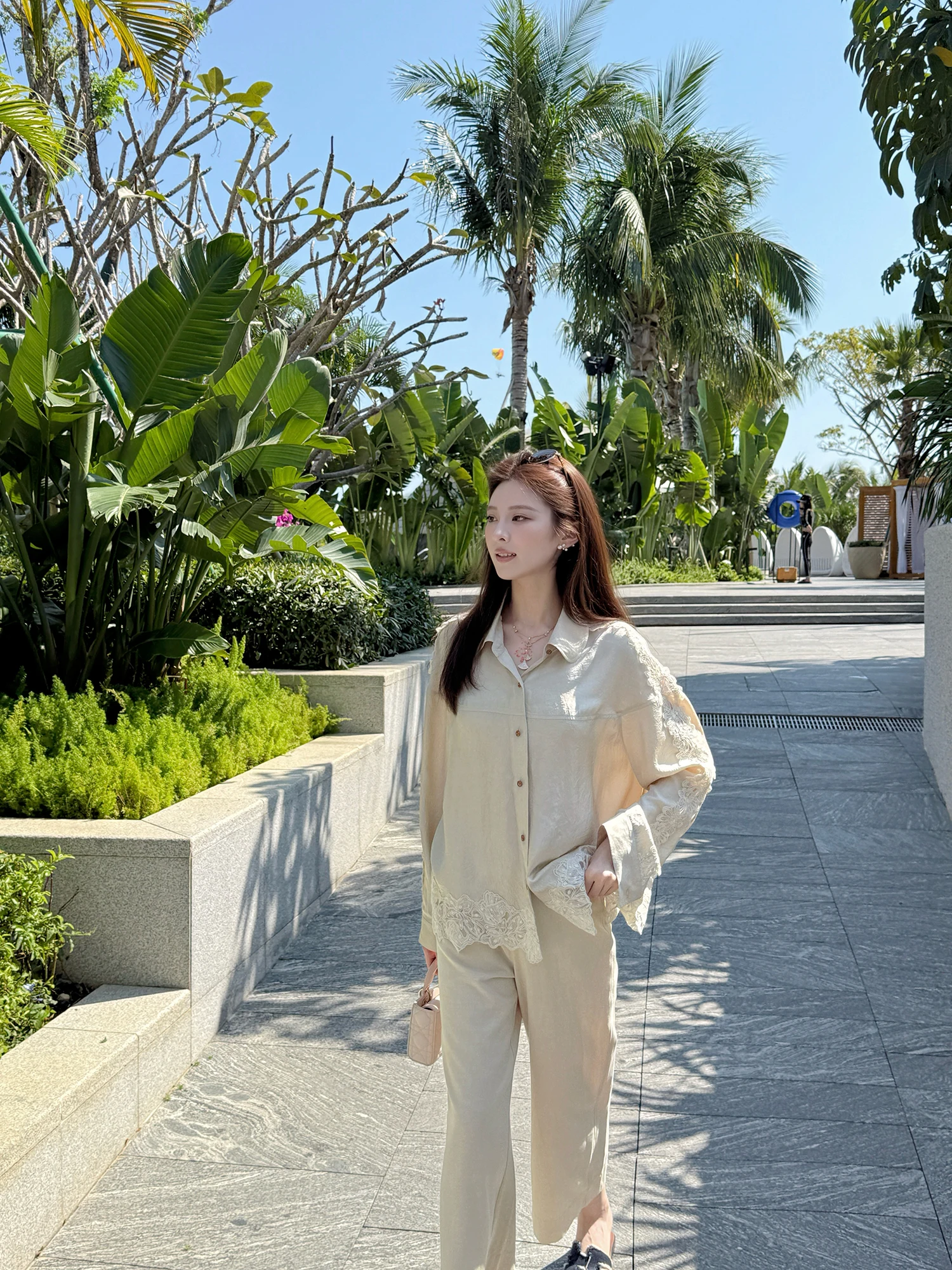 

Брюки YUYU WANG женские прямые повседневные, утягивающие, белые, весна 2026, с высокой талией, из хлопка и лиоцелла, для офиса