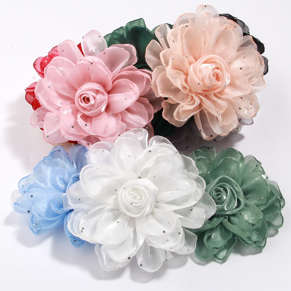 11cm 4.33inch Artificial Stereoscopic Burnt Edge Rose Flower Heads Sun Flowers DIY Handmade Brooch Clothing Accessories DM864