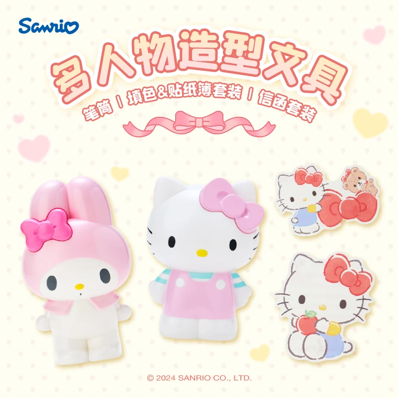 Sanrio Cute Pen Holder Stationery Kuromi Hellokitty My Melody Cinnamoroll Characters Series Makeup Brush Storage Ornament Gifts