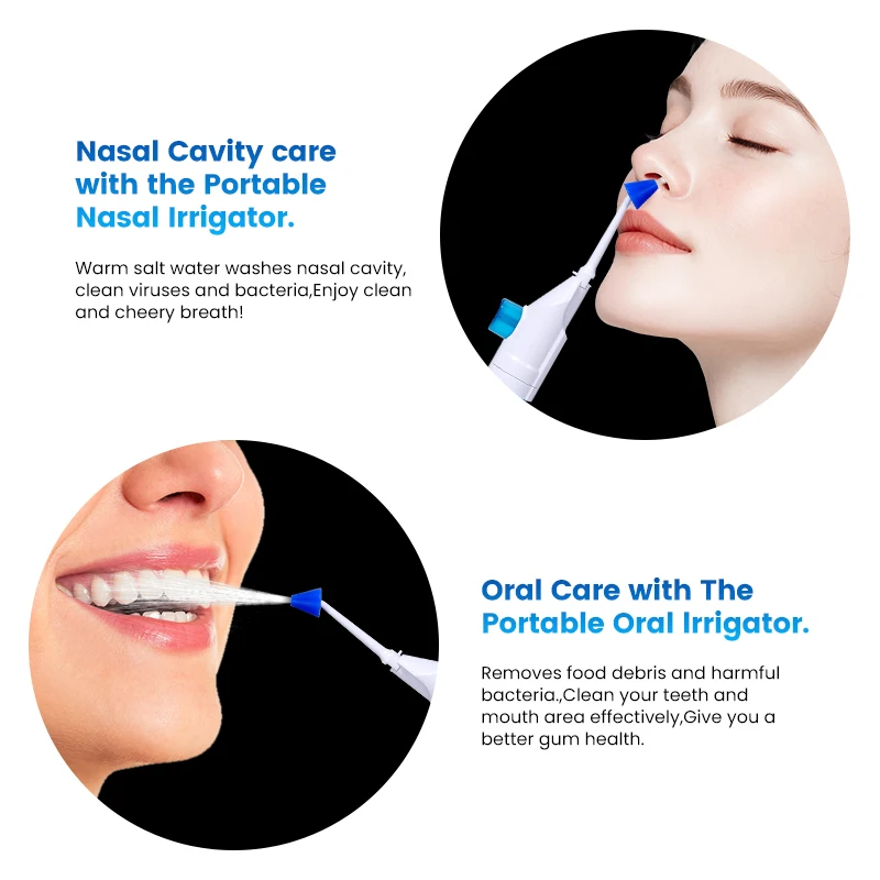 Portable High Pressure Oral Irrigator Household Manual Water Dental Floss Toothpick Style Deep Cleaning Water Flosser view 2