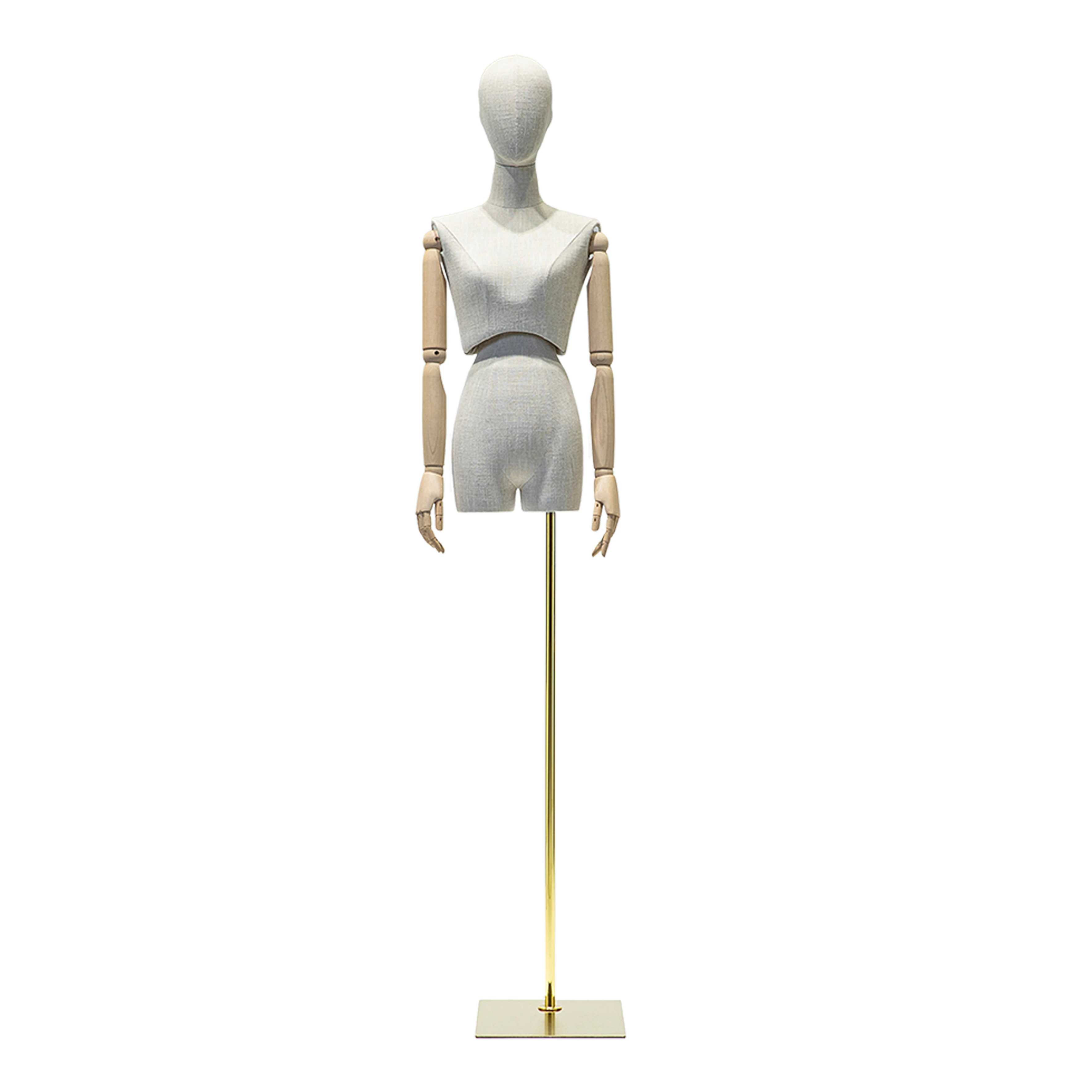 Bride store wooden arm torso manikin with stainless steel bracket female half body manikin 1 PCS