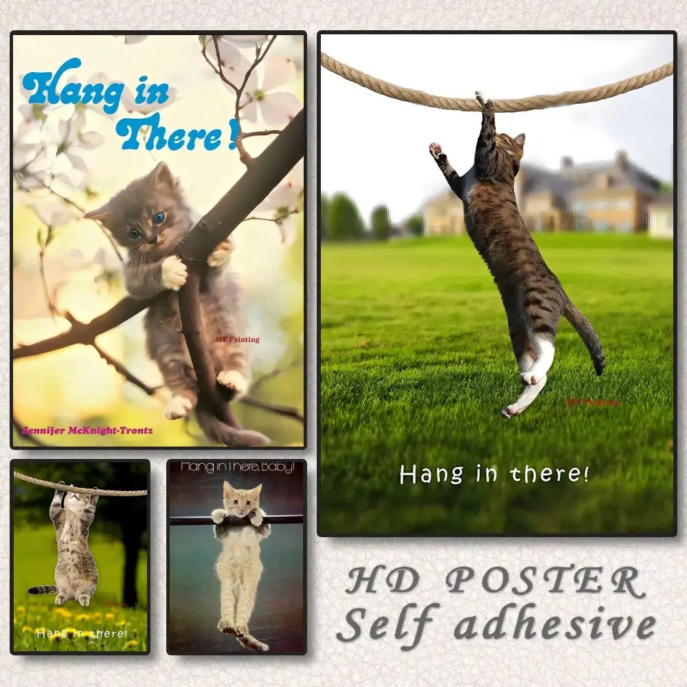 

Poster Holiday Hang In There Baby Cat Yoga Gifts Decoration Designed For Home Restaurant Office Space Wall Art