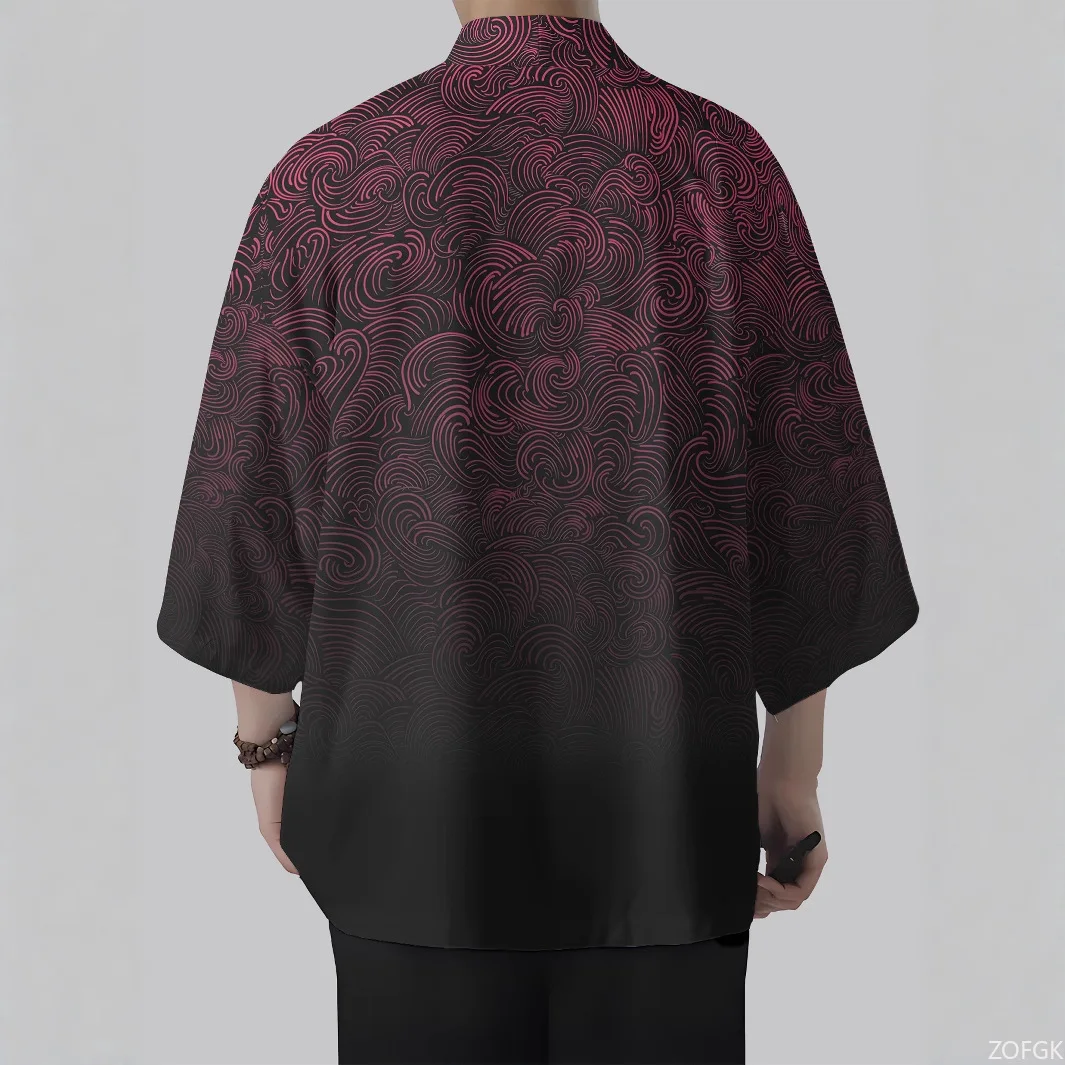 2025 New 3D Printed Printed Japanese Kimono Cross Border Summer Half Sleeve Casual Cardigan