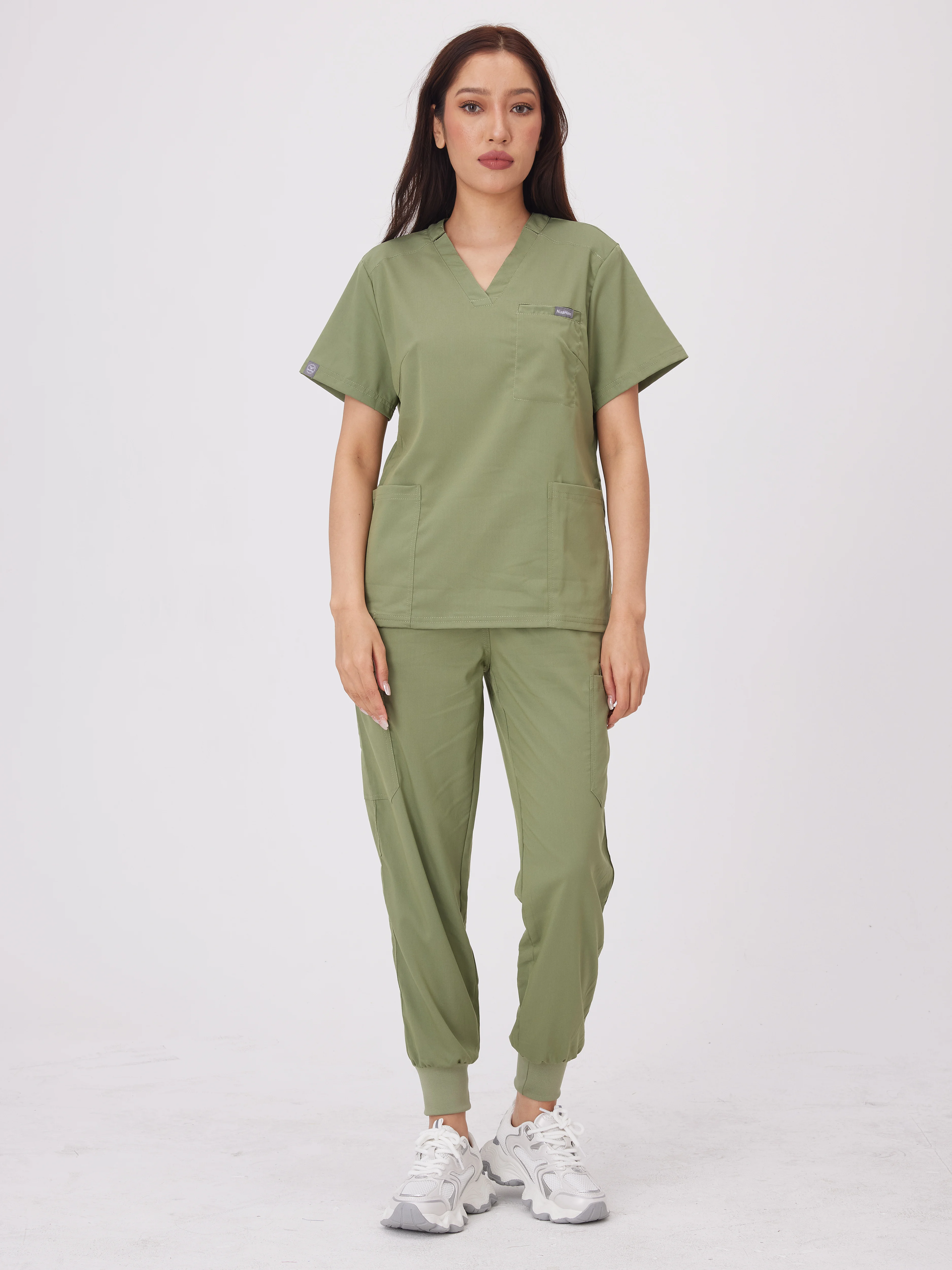 Uniformes de enfermera mujer blouses médicales uniformes d'infirmière haut de beauté + pantalon droit ensemble de soins infirmiers femmes multicolore médecin vêtements de travail