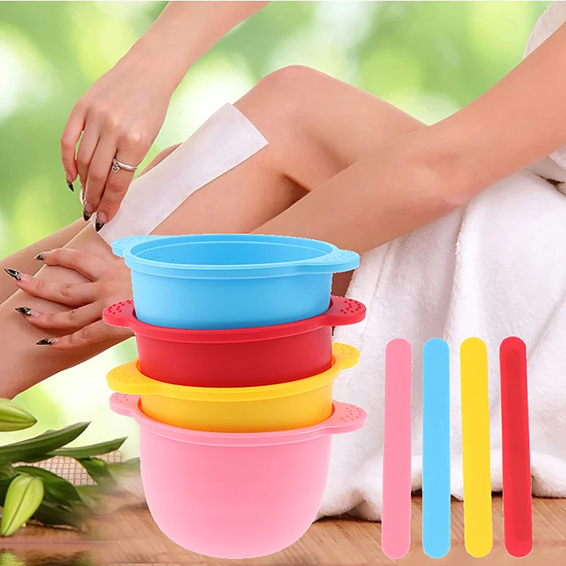 300ML Wax Pot Bowl Silicone Heater Melting Waxing Easy Clean Inner Liner Hair Removal Salon And Home Foldable Facial Mask Bowl