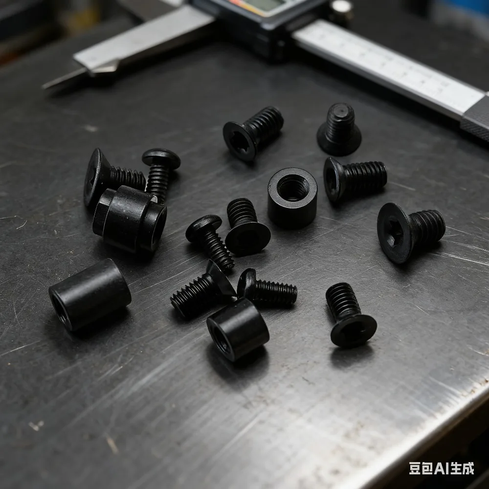 مسامير مقبض تيتانيوم TC4 لـ Yojimbo 2/2C - تشكيله باستخدام الحاسب الآلي، بأكسيد 3 ألوان، 3.3 جرام خفيفة الوزن