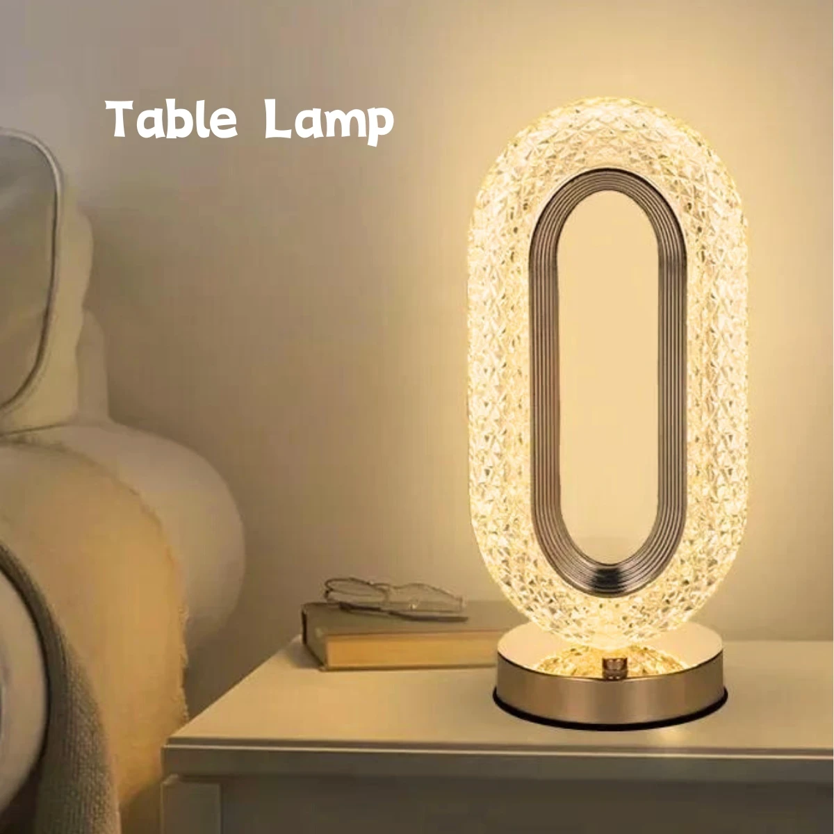 Crystal Lamps Modern Luxury Bedside Lamps Dining Table 3 Color Diamond Touch Lights Bedroom Desktop Standing Lighting Table Lamp