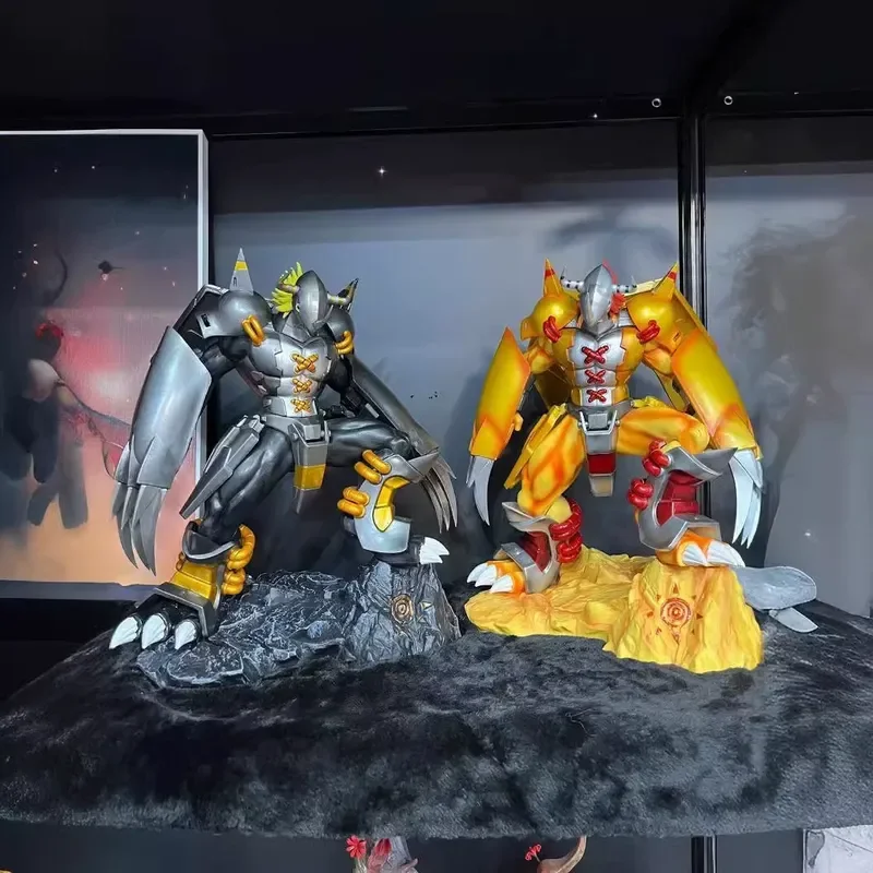 Figura de Anime Digimon WarGreymon de 40 cm, Versión Amarilla y Negra, Estatua Coleccionable, Decoración de Escritorio, Juguete de Regalo para Fanáticos del Anime
