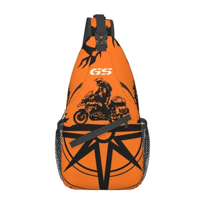 Cool Mountain Adventure GS Motorbike Compass Explore Sling Crossbody Backpack Men Motorrad Biker Shoulder Chest Bags for Hiking