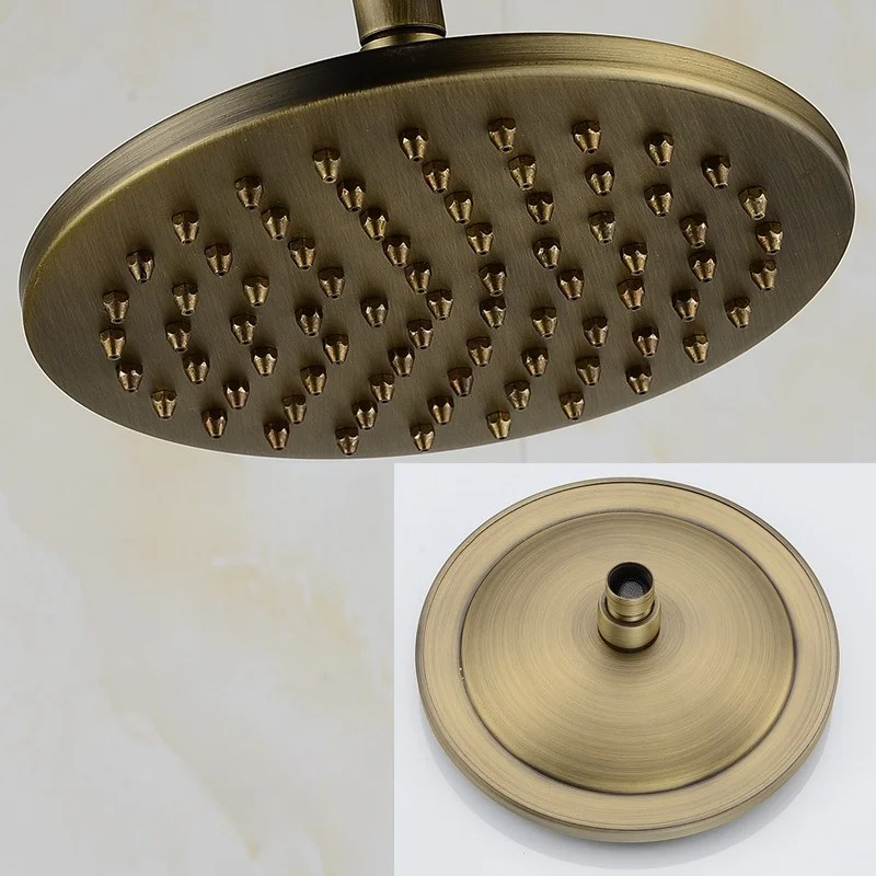 Round Fixed Showerhead All Copper Showerhead Rainfall Rain Shower Head High Pressure Bath Faucet Rainshower