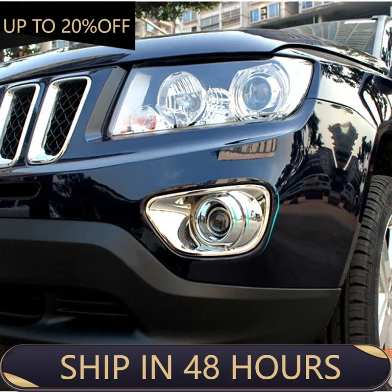 

ABS Chrome For Jeep Compass 2013 2014 Accessories Car Front Fog Lamp Light Frame Decoration Cover Trim Car Sticker Styling