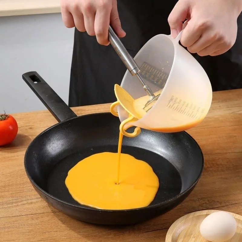 Measuring Cup with Strainer Large Capacity Mixing Cup with ML Scale Egg Separator & Beating Bowl Plastic Batter Bowl for Baking