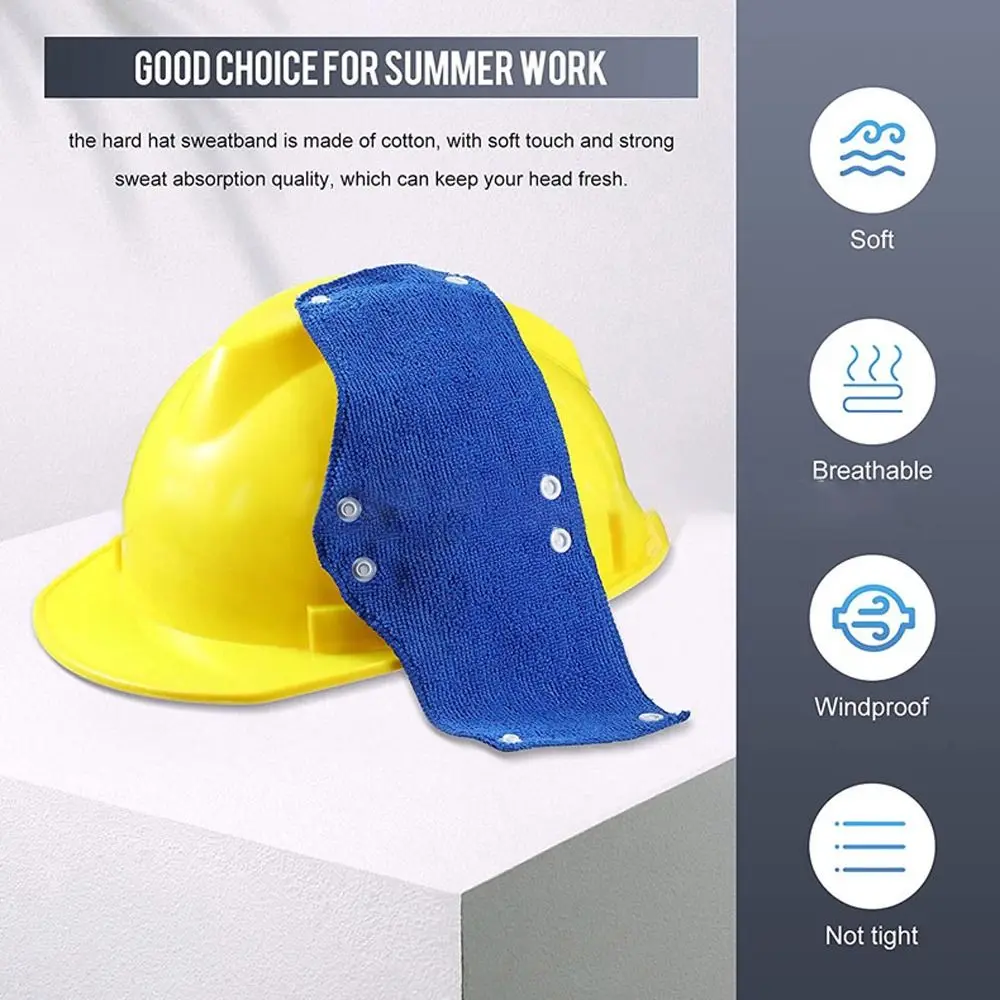 Snap-On Helmet Lining Pad Cotton Sweat Absorbing Helmet Accessories Black/Blue/Gray/Dark Blue Helmet Sweat Band Hard Hat