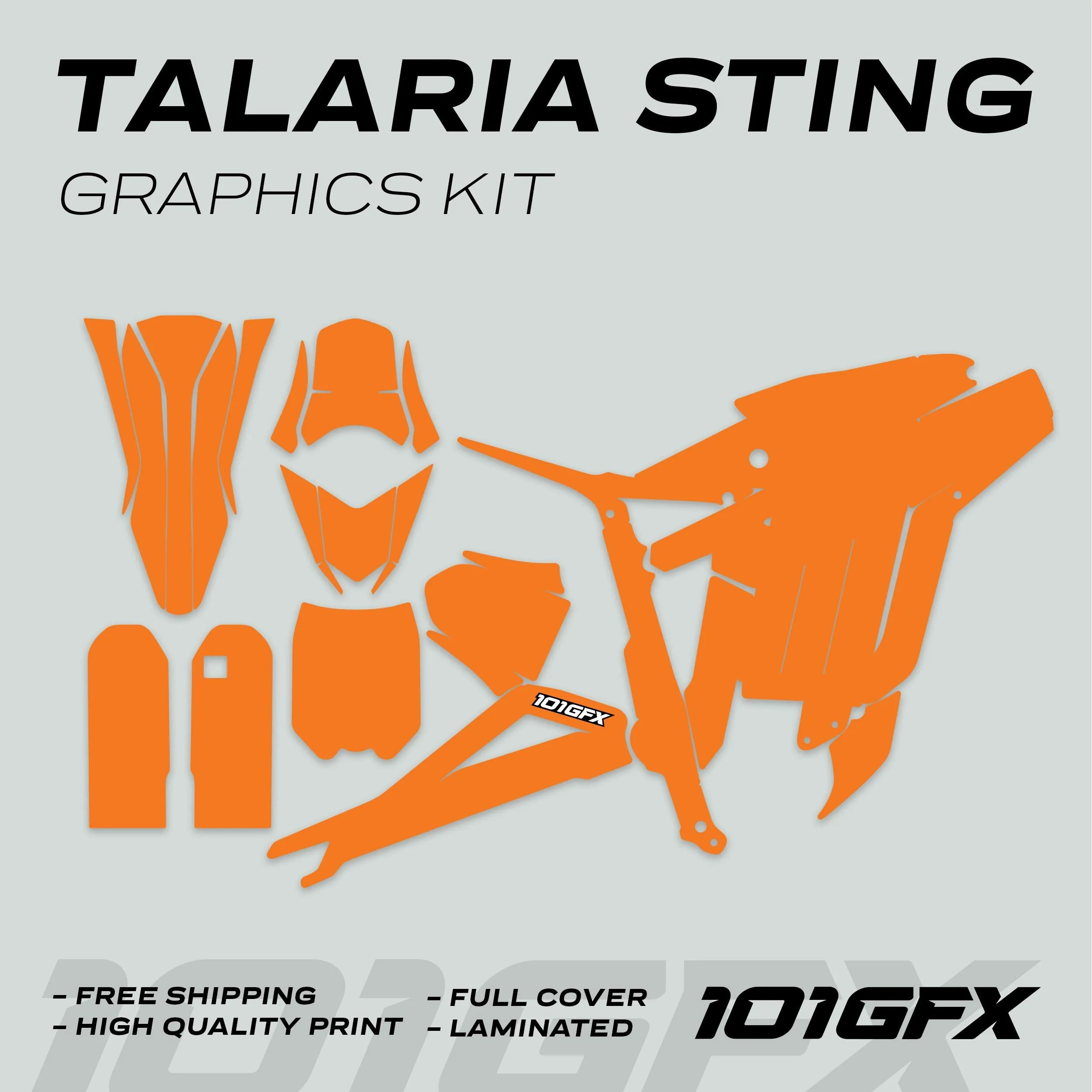 Graphics Kit SOLID COLOR ORANGE Decals Stickers Laminated eBike Emoto Mono Color For Talaria Sting MX3 MX4