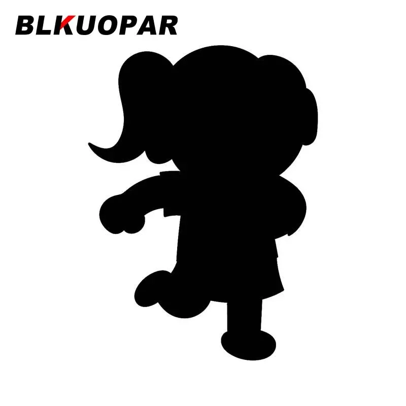 BLKUOPAR for Cartoon Little Girl With Happy Face Running Car Stickers Occlusion Scratch Decals ATV Motorcycle Car Accessories