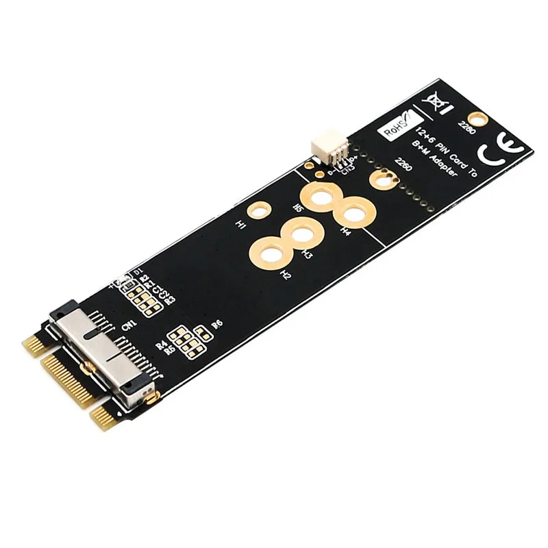 

NEW BCM94360CD BCM94360CS2 BCM943224PCIEBT2 12+6 Pin Bluetooth WiFi Wireless Card Module to M.2 NGFF Key B+M Adapter for Mac OS