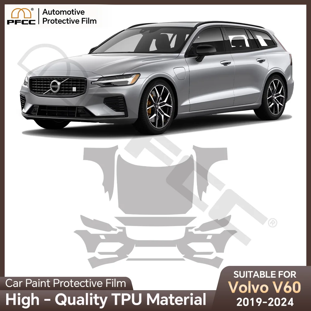 For Volvo V60 2019-2024 TPU Paint Protection Film Clear Bra Car Body Anti-scratch Pre-cut PPF Resistant Invisible Repairable Kit