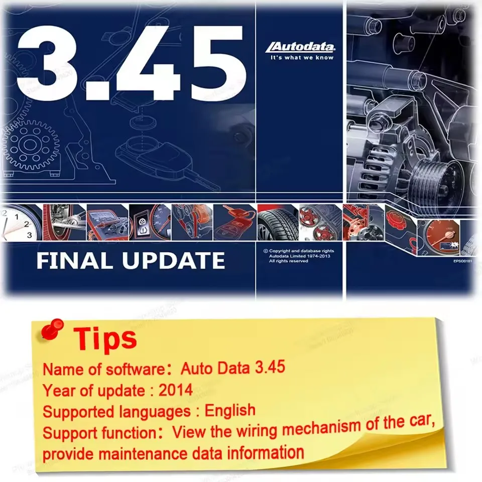

2026 HOT Autodata 3.45 Car Repair Software Wiring Diagram Data with Installation Video Car Repair Tool Works with MINI VCI