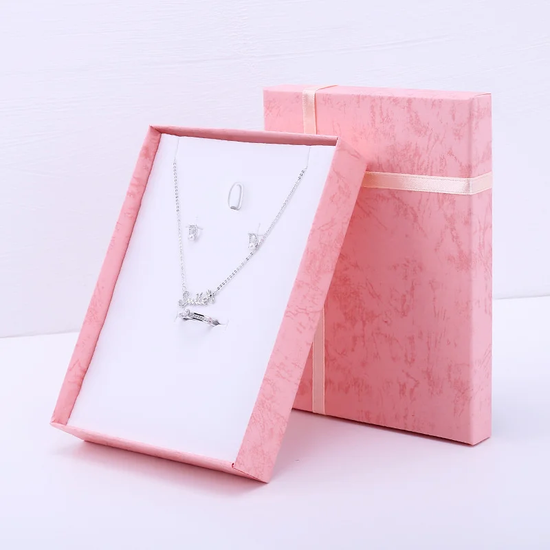 Candy Colors Simple Cheap Jewelry Box Ring Necklace Ring Set Jewelry Box Packaging Case Necklace Holder Jewelry Organizer Box