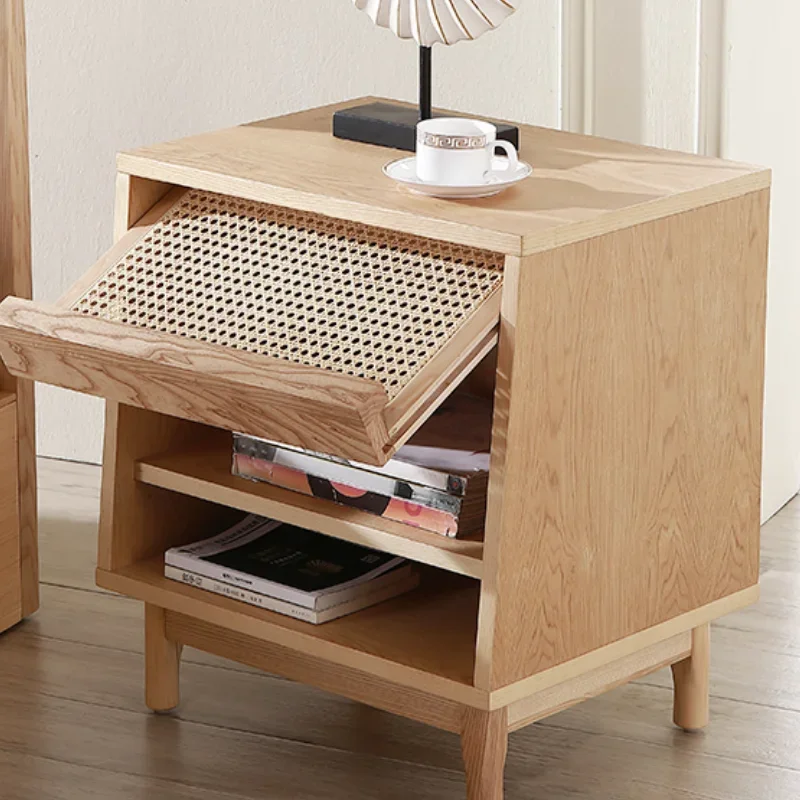 Premium Cute Side Interior NightStands Storage Cabinet Elegant Bedroom Bedside Table Mid Century