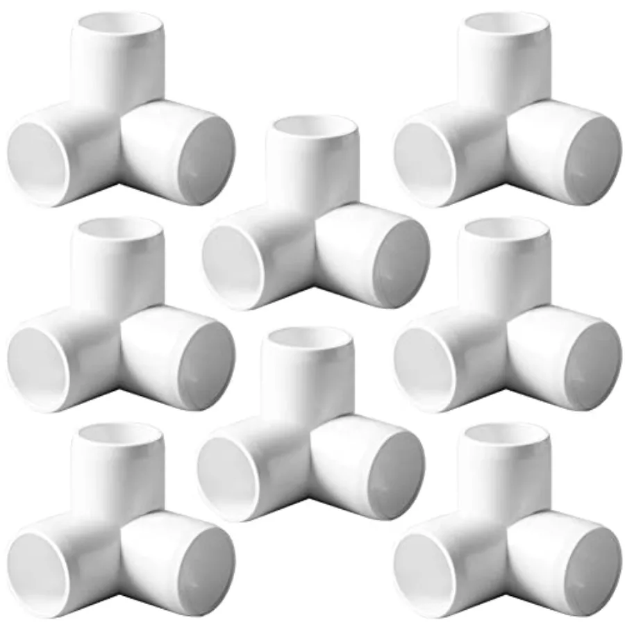 Tee PVC Fitting Elbow Connector, Furniture Grade 90 Degree Elbow Side Outlet, PVC Corner Fittings for Building Furniture Greenh