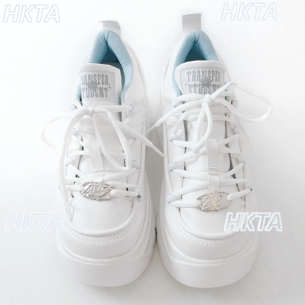 Japanese Subculture Punk Y2k Goth Lace Up Platform Shoes Autumn Round Head Casual Sneakers Versatile White Casual Shoes Women view 6