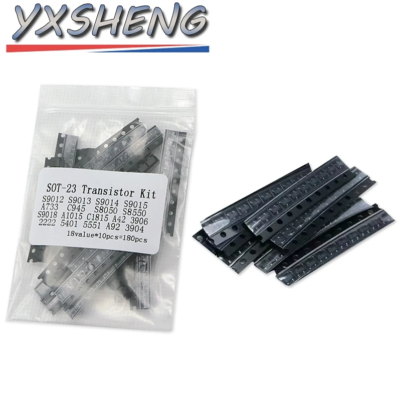 10Kind/18Kind SOT-23 SMD Transistor KIT S9012 S9013 S9014 S9015 S9018 MMBT3904 MMBT3906 SS8050 SS8550 S8050 S8550 2N5551 2SC1815