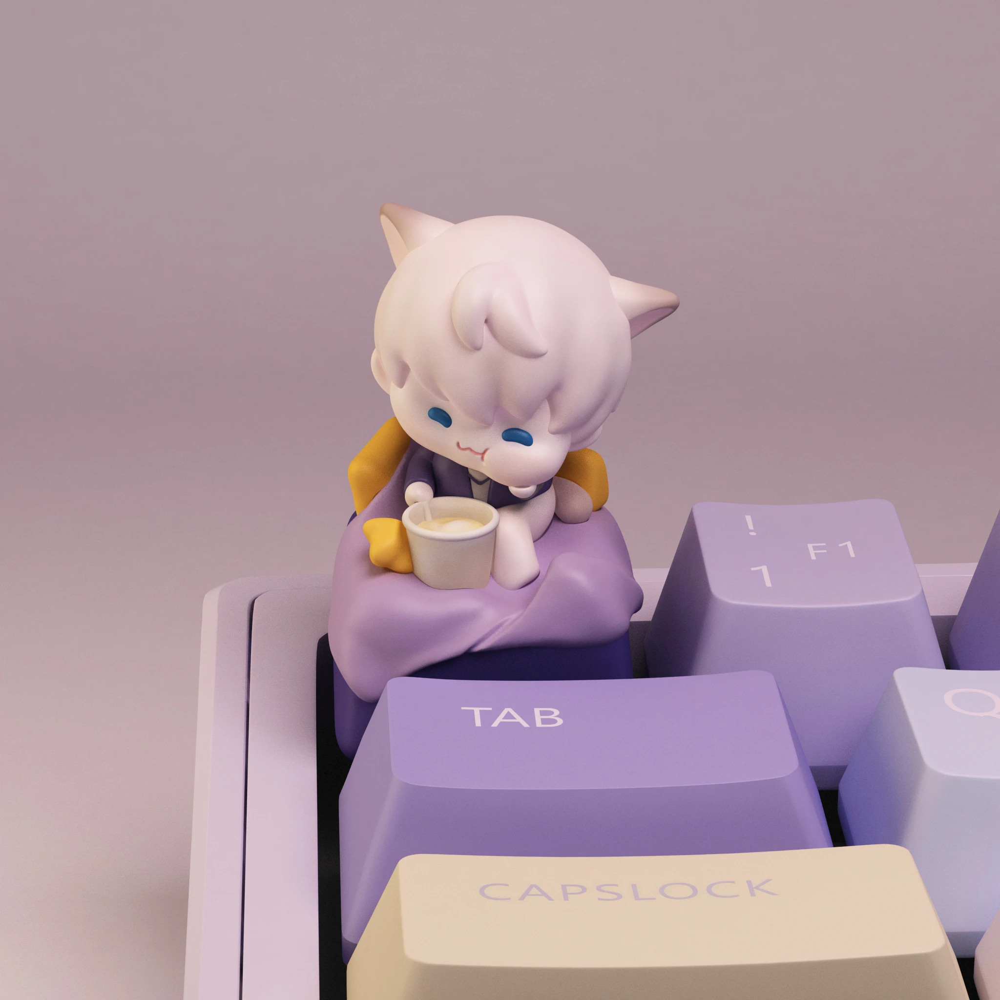 Love & Deep Space Anime Hars Keycaps Kat Oor Keycap Cartoon Kforce Terug Aangepaste MX Cross Switch Mechanische Toetsenbord Keycaps