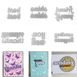 Thanks Friend You Word With Shadow Metal Cutting Dies,Embossing Diecut For DIY Card Making Scrapbooking Craft Supplies,Template
