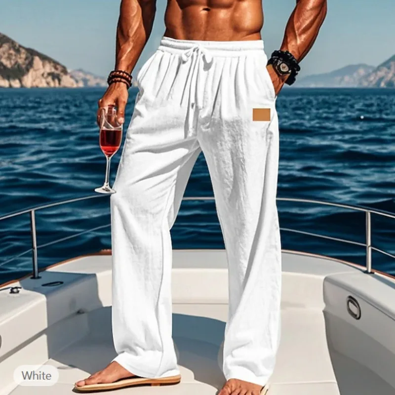 Four Seasons Men's New Drawstring Comfortable And Breathable Fashion Outdoor Holiday Beach Large Size Pants