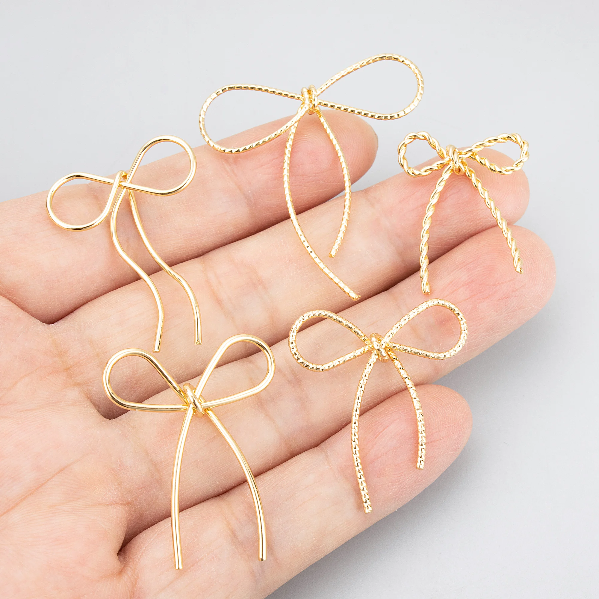 GUFEATHER,10pcs/lot,MF89,jewelry accessories,18k gold rhodium plated,copper,hand made,charms,bowknot,diy pendants,jewelry making