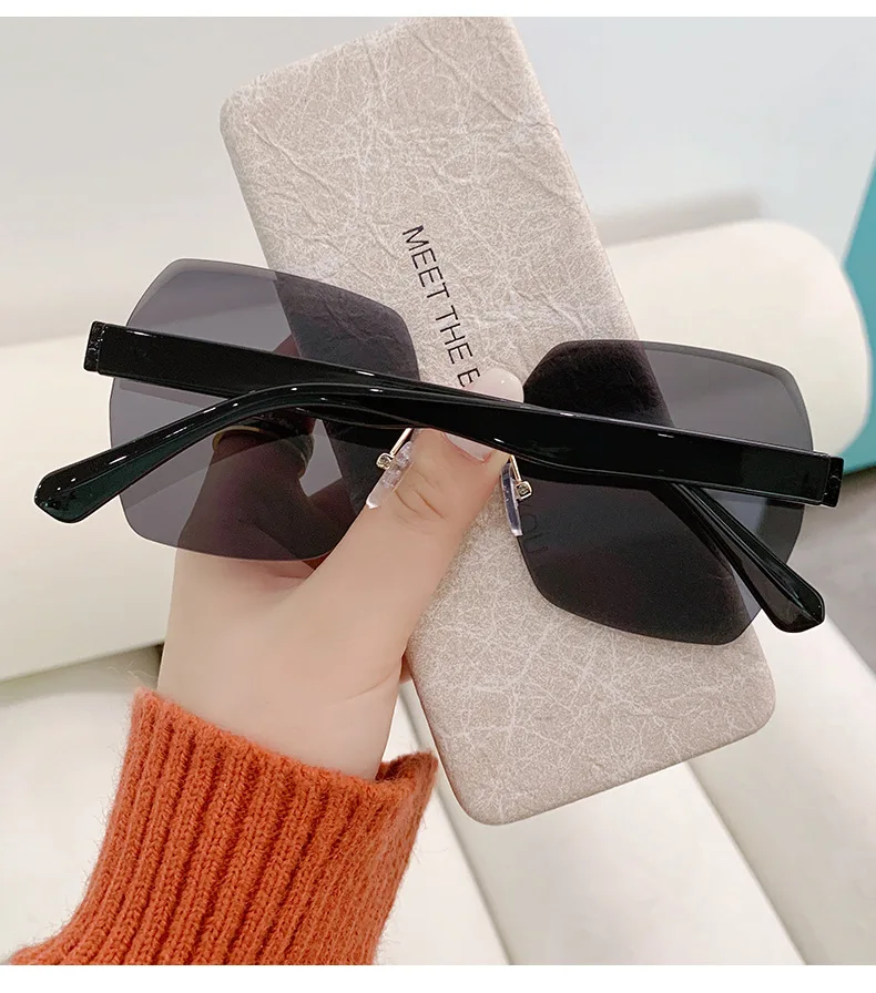 Brille Weibliche Koreanische Version Modische Sonnenbrille Rundes Gesicht Anti-Uv Starkes Licht Großes Gesicht Langes Gesicht Tawny Sonnenbrille – Detail 7
