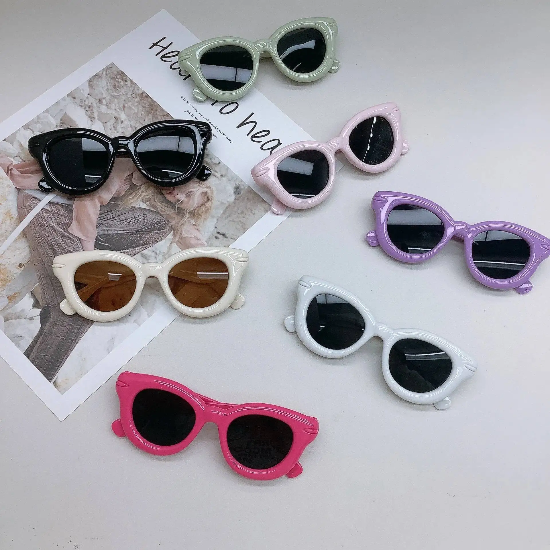 2026 Cute Large Frame Baby Version Trendy Concave Shaped Children's Sunglasses Children's Glasses