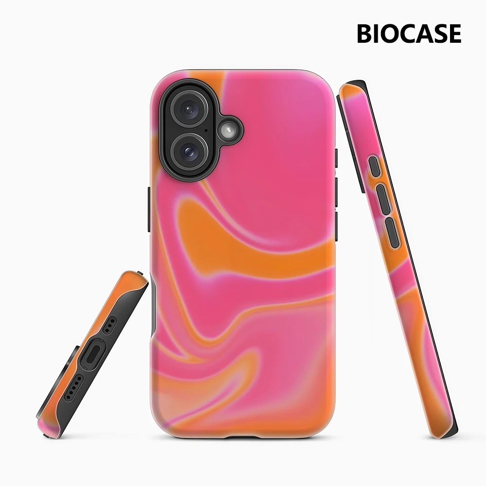 Pink Orange Flow IPhone 17 Must-Haves Handyhülle für IPhone 17 16 15 14 13 12 127 Pro Max Plus Doppelschichtige Rückseite