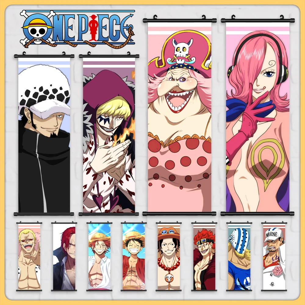 

Anime Canvas Wall Art ONE PIECE Painting Hanging Scrolls Cartoon Modular Picture Poster for Home Decor