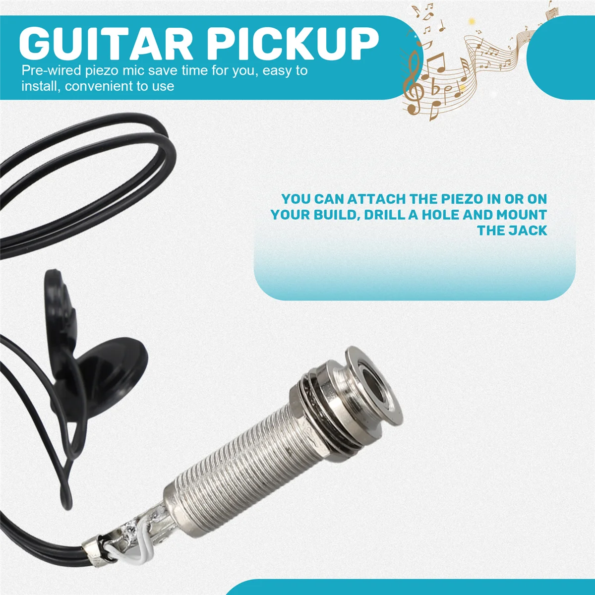 기타 픽업 어쿠스틱 일렉트릭 피에조 트랜스듀서 마이크, 기타 바이올린 우쿨렐레 만돌린 밴조 첼로 리치용 컨택트