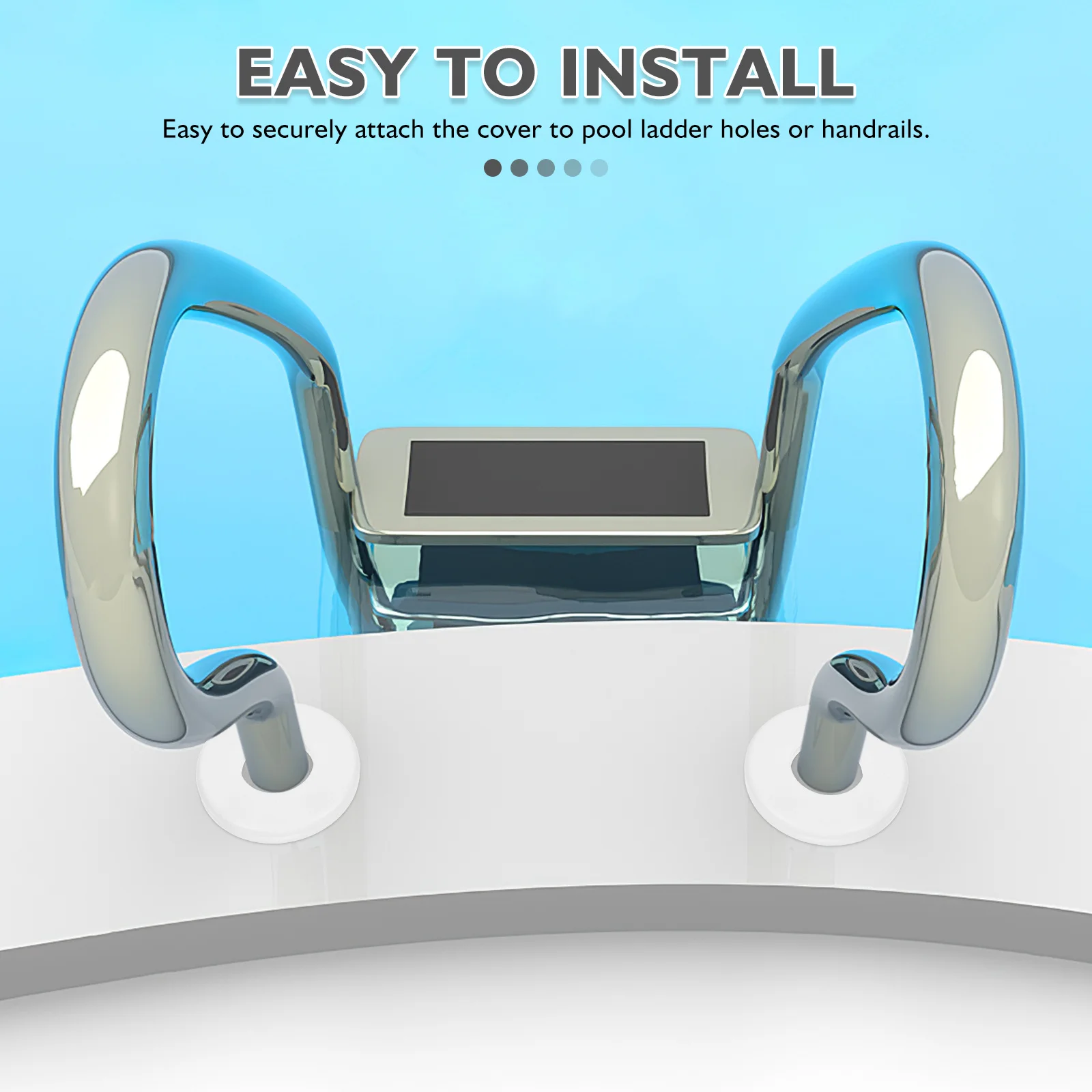 2 قطعة غطاء سلم حمام السباحة خواتم درابزين طوق لوحات لحماية أنابيب حمام السباحة فوق الأرض ملحقات سلامة حمام السباحة #6