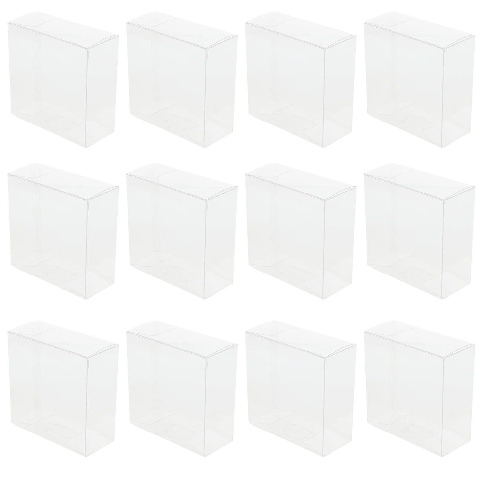 

12 Pcs Round Rectangular Gift Box Boxes Name The Pet Wedding Candy Clear for Party